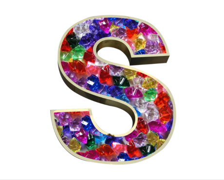 树脂七彩水晶钻石发光字